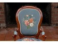 Distinguished Victorian Needlepoint Carved Armchair 