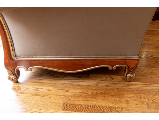 Henredon Taupe Silk Rolled Arm Sofa