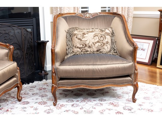 Henredon Taupe Silk Bergeres