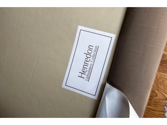 Henredon Taupe Silk Rolled Arm Sofa