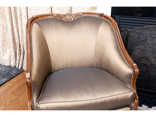 Henredon Taupe Silk Bergeres