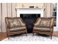 Henredon Taupe Silk Bergeres