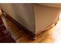 Henredon Taupe Silk Rolled Arm Sofa
