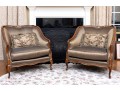 Henredon Taupe Silk Bergeres
