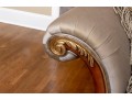 Henredon Taupe Silk Rolled Arm Sofa
