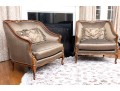 Henredon Taupe Silk Bergeres
