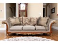 Henredon Taupe Silk Rolled Arm Sofa