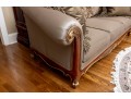 Henredon Taupe Silk Rolled Arm Sofa