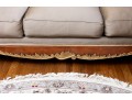 Henredon Taupe Silk Rolled Arm Sofa