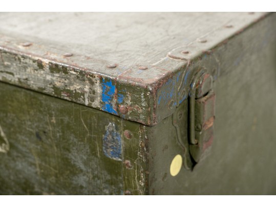 Military Green Campaign Metal Travel Trunk