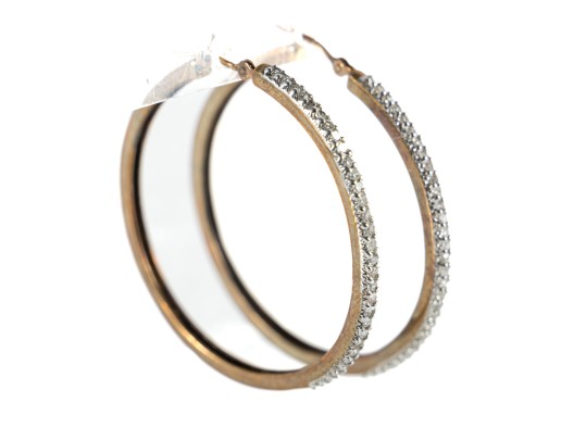 10k Yellow Gold Moissanite Large Hoop Earrings