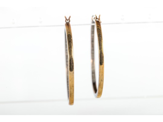 10k Yellow Gold Moissanite Large Hoop Earrings