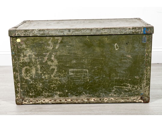Military Green Campaign Metal Travel Trunk