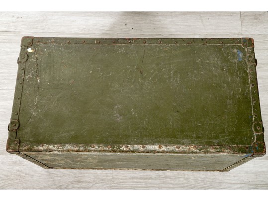 Military Green Campaign Metal Travel Trunk