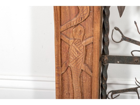 Tribal Indian Wood And Iron Wall Art