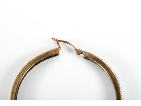 10k Yellow Gold Moissanite Large Hoop Earrings