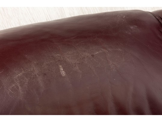 Burgundy Leather Wingback Executive Desk Chair