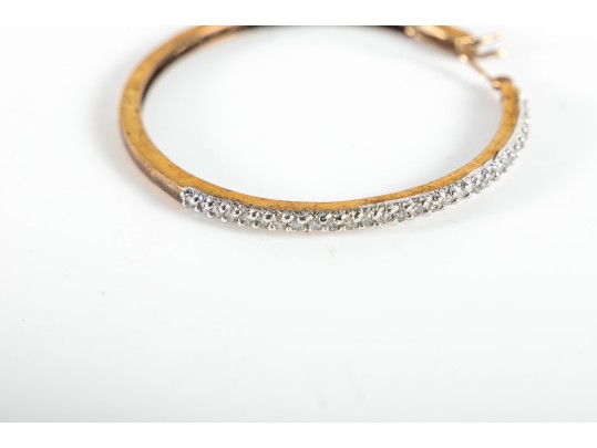 10k Yellow Gold Moissanite Large Hoop Earrings