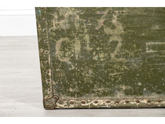 Military Green Campaign Metal Travel Trunk