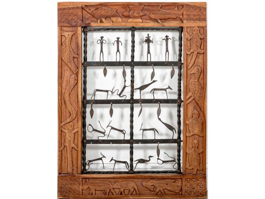 Tribal Indian Wood And Iron Wall Art
