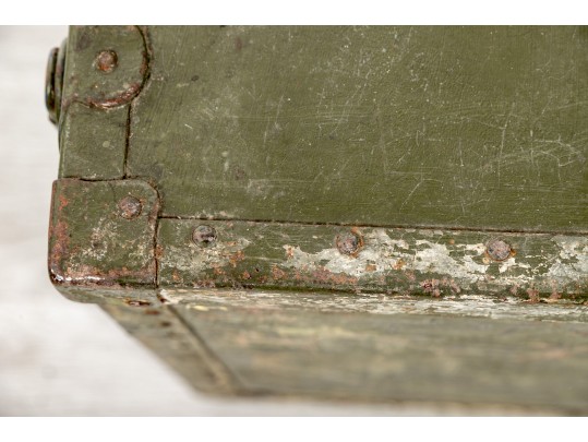 Military Green Campaign Metal Travel Trunk