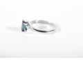14k White Gold Blue Topaz Ring Size 6.75