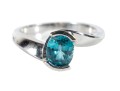 14k White Gold Blue Topaz Ring Size 6.75