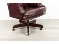 Burgundy Leather Wingback Executive Desk Chair