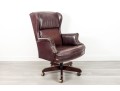 Burgundy Leather Wingback Executive Desk Chair