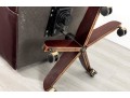 Burgundy Leather Wingback Executive Desk Chair