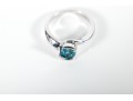 14k White Gold Blue Topaz Ring Size 6.75