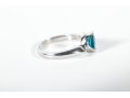14k White Gold Blue Topaz Ring Size 6.75