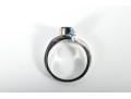 14k White Gold Blue Topaz Ring Size 6.75