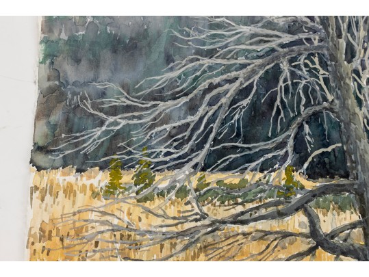 William L. Drake (Canada, 1929-2019) Watercolor On Paper, Winter Landscape