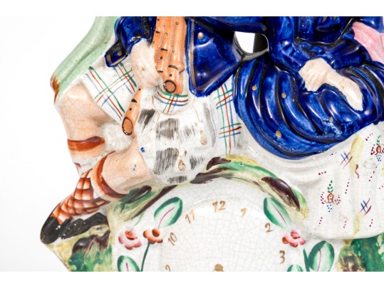 Pair Of Vintage English, Staffordshire Figural Table Lamps