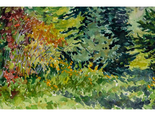 William L. Drake (1929-2019) Watercolor On Paper, Forest Landscape