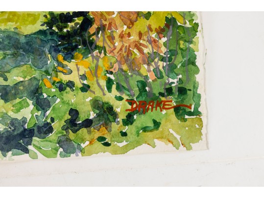 William L. Drake (1929-2019) Watercolor On Paper, Forest Landscape