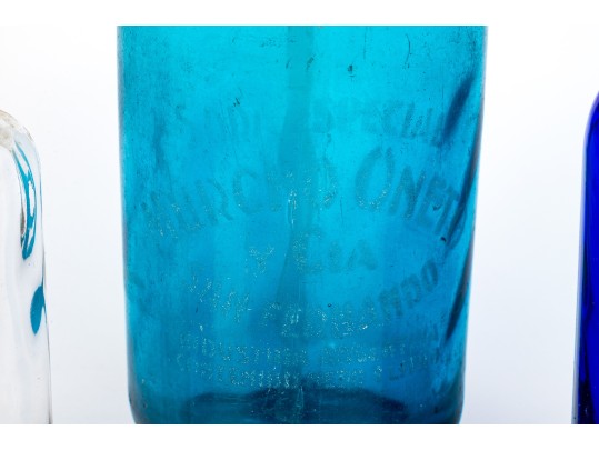 Group Of Vintage Glass Dispensers And Medication Bottles