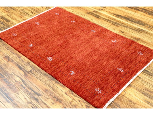 Indian Hand Loomed Wool Lori Carpet, 3' X 4'-10
