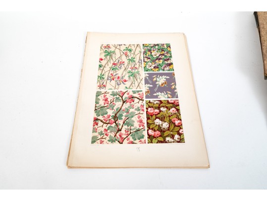 A Group Of Three Vintage Bound Books And Loose Print