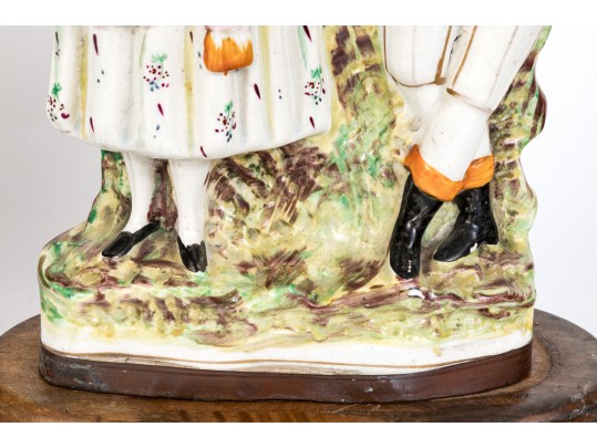 Pair Of Vintage English, Staffordshire Figural Table Lamps