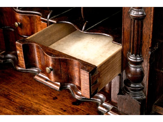 Antique Slant Front Secretary Cabinet, For Repair