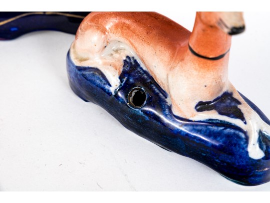 Pair Of English, Staffordshire Whippet Inkwells