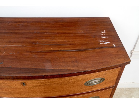 Antique Federal Bow Front Chest Of Drawers, Ca. 1800-1820