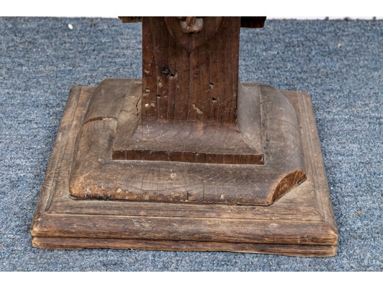 Antique Carved Wooden Altar Stick