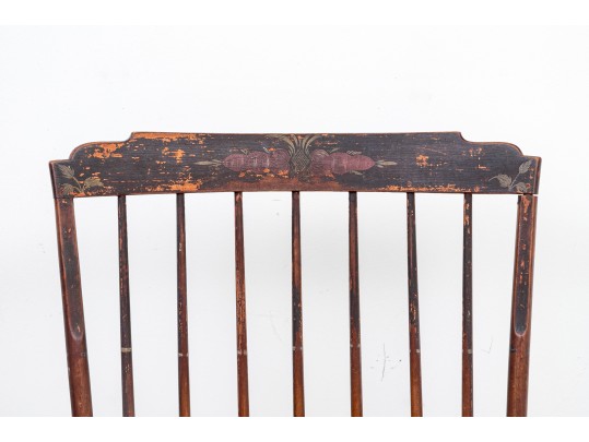 An Antique Tall Comb Back Windsor Arm Chair