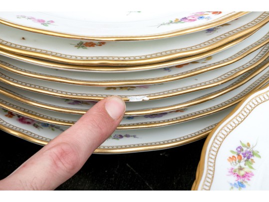 German, Meissen 26 Piece Hand Painted Porcelain Dining Service 
