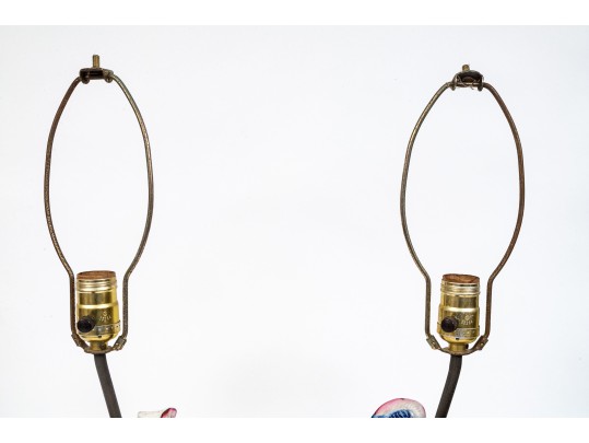 Pair Of English Stafforsdhire Highlander Spill Vases Mounted As Lamps