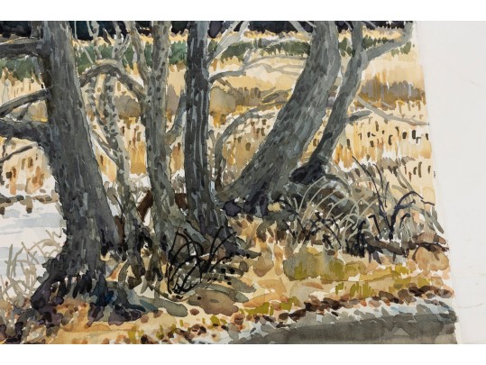 William L. Drake (Canada, 1929-2019) Watercolor On Paper, Winter Landscape