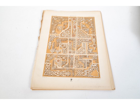 A Group Of Three Vintage Bound Books And Loose Print